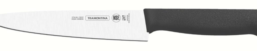 Faca Para Carne Tramontina Profissional Com Lâmina De Aço Inox E Cabo De Polipropileno Preto Com Proteção Antimicrobiana 10" Faca Para Carne Tramontina Profissional Com Lâmina De Aço Inox E Cabo De Polipropileno Preto Com Proteção Antimicrobiana 10"
