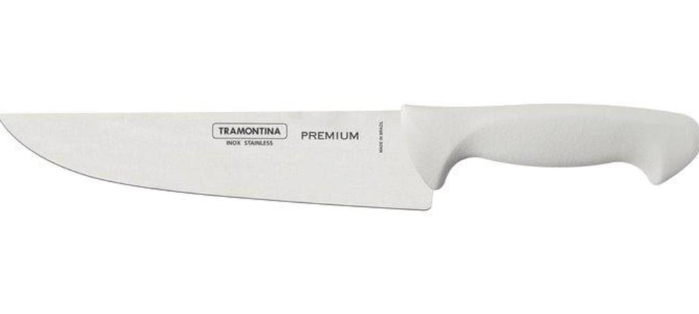 Faca Para Cozinha Tramontina Premium Com Lâmina Em Aço Inox E Cabo De Polipropileno Branco 8"