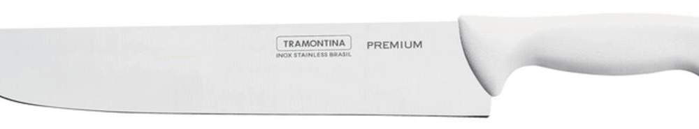 Faca Para Carne Tramontina Premium Com Lâmina De Aço Inox E Cabo De Polipropileno Branco 8" Faca Para Carne Tramontina Premium Com Lâmina De Aço Inox E Cabo De Polipropileno Branco 8"