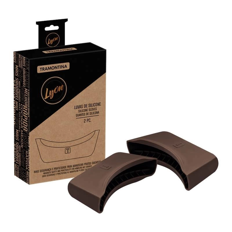Luvas De Silicone Tramontina Lyon 2 Peças Capuccino Luvas De Silicone Tramontina Lyon 2 Peças Capuccino