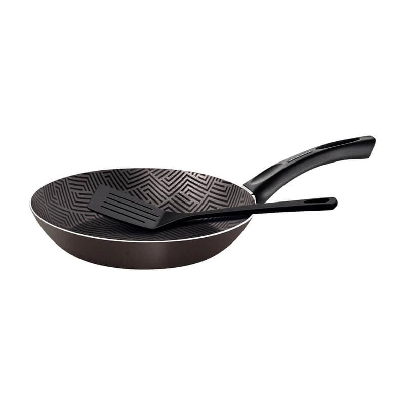 Frigideira Tramontina Paris 24cm Em Alumínio E Revestimento Antiaderente Com Espátula De Nylon Chumbo Frigideira Tramontina Paris 24cm Em Alumínio E Revestimento Antiaderente Com Espátula De Nylon Chumbo
