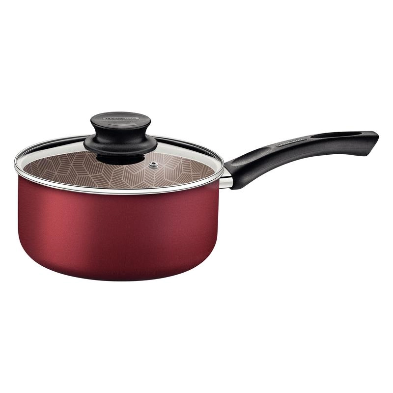 Panela Tramontina Paris 22cm Em Alumínio Com Revestimento Antiaderente Vermelha E Tampa De Vidro Panela Tramontina Paris 22cm Em Alumínio Com Revestimento Antiaderente Vermelha E Tampa De Vidro