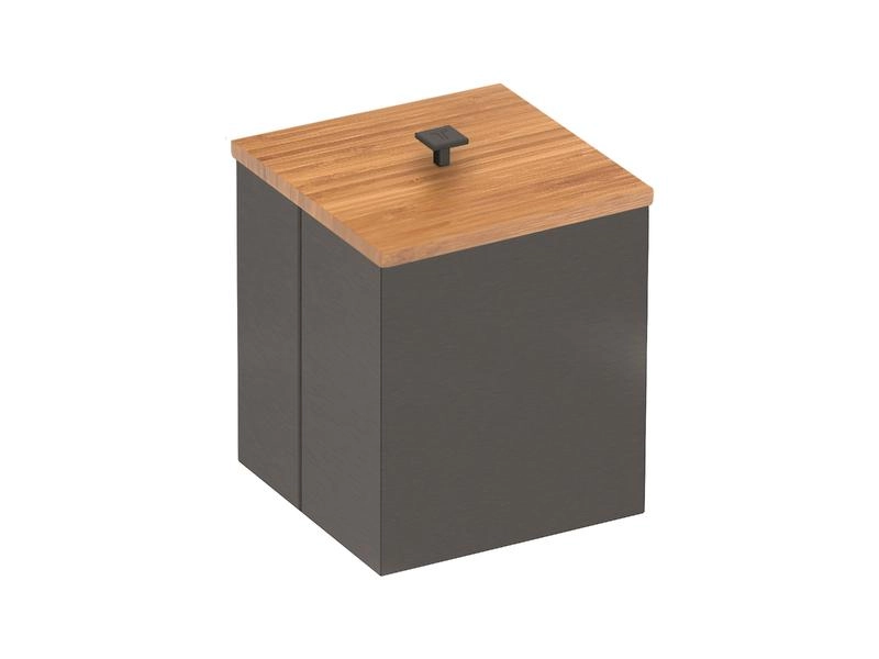 Lixeira Inox Luz Black Matte Com Tampa De Bambu Tramontina Acetinado 4,5 L Lixeira Inox Luz Black Matte Com Tampa De Bambu Tramontina Acetinado 4,5 L