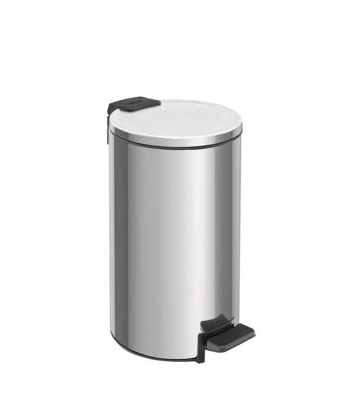 Lixeira Com Pedal Tramontina Loop Aço Inox Polido E Balde Interno 5 L
