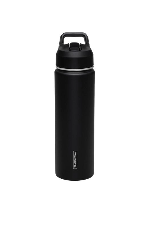 Garrafa Térmica Tramontina Aço Revestido Preta Com Canudo 650ml Garrafa Térmica Tramontina Aço Revestido Preta Com Canudo 650ml