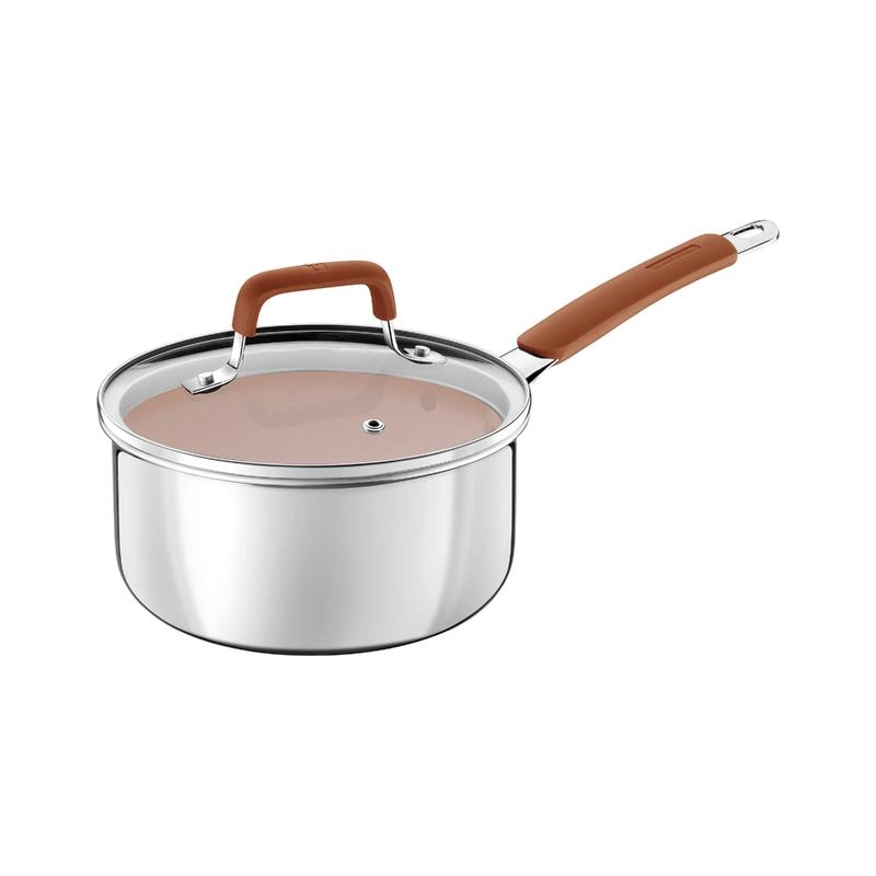 Panela Tramontina Romagna Aço Inox E Alumínio 16cm Com Revestimento Cerâmico Marfim Panela Tramontina Romagna Aço Inox E Alumínio 16cm Com Revestimento Cerâmico Marfim