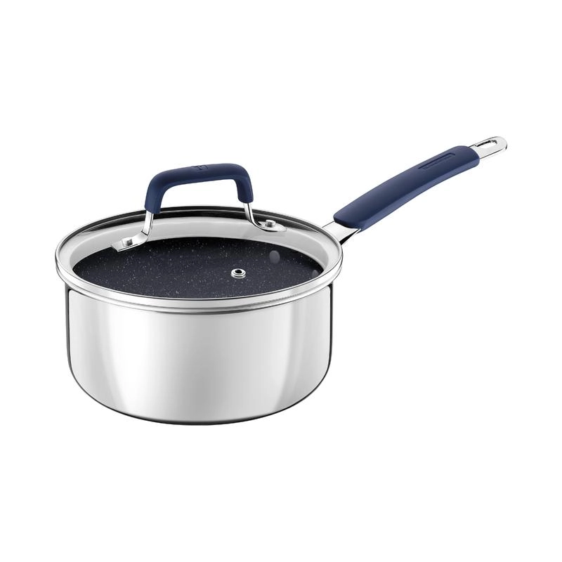 Panela Tramontina Romagna Aço Inox E Alumínio 18cm Com Revestimento Cerâmico Black Stone