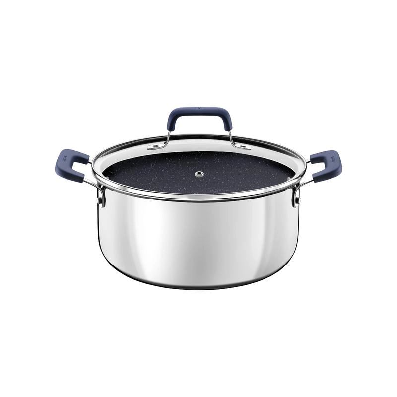 Caçarola Tramontina Romagna Aço Inox E Alumínio 20cm Com Revestimento Cerâmico Black Stone