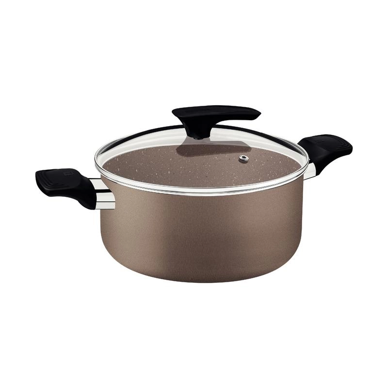 Caçarola Tramontina Milazzo Alumínio 24cm Com Revestimento Antiaderente Starflon Max Amêndoa Caçarola Tramontina Milazzo Alumínio 24cm Com Revestimento Antiaderente Starflon Max Amêndoa