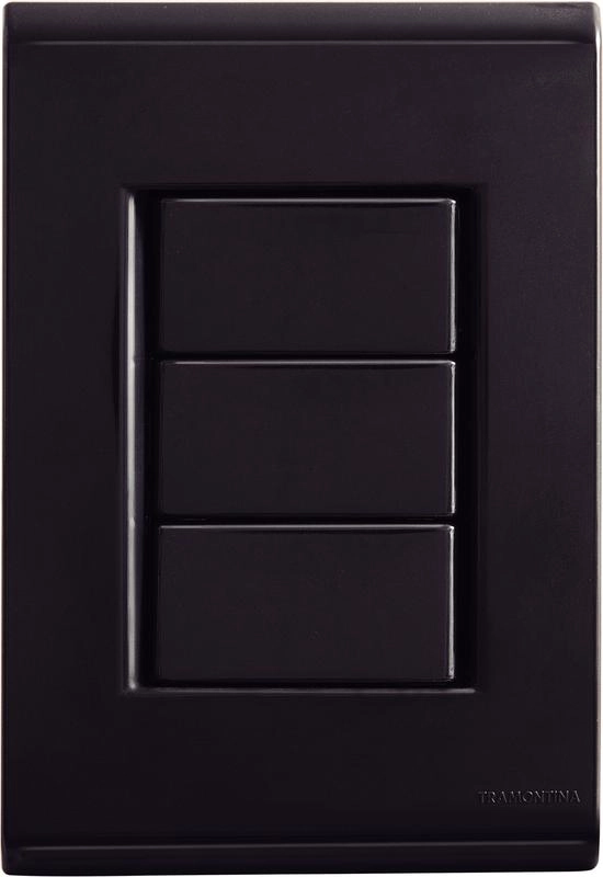 Conjunto Placa Cega Tramontina 4x2 Liz Grafite