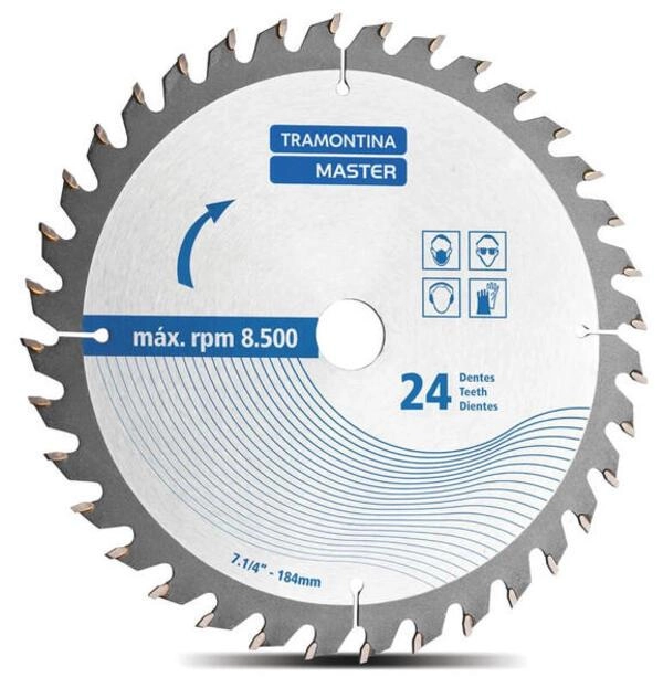 Disco De Corte Tramontina 7.1/4" 36 Dentes Master Para Serra Circular Disco De Corte Tramontina 7.1/4" 36 Dentes Master Para Serra Circular