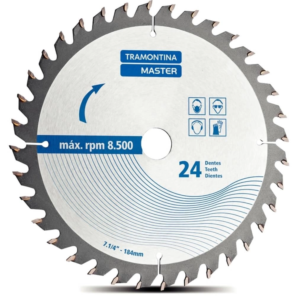 Disco De Corte Tramontina 7.1/4" 24 Dentes Master Para Serra Circular