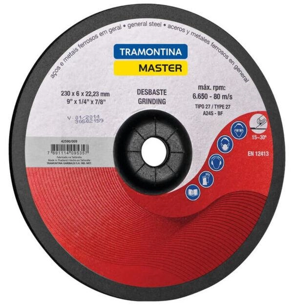 Disco De Desbaste Tramontina 9" Master Para Aços E Metais