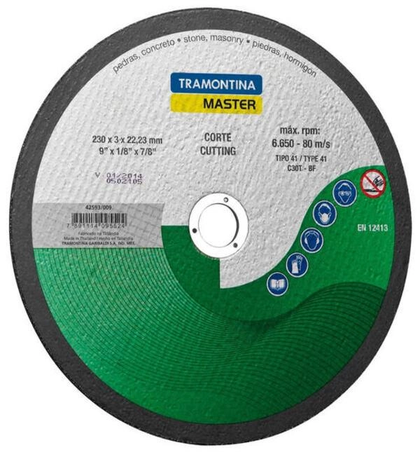 Disco De Corte Tramontina 9" Master Para Pedras Disco De Corte Tramontina 9" Master Para Pedras