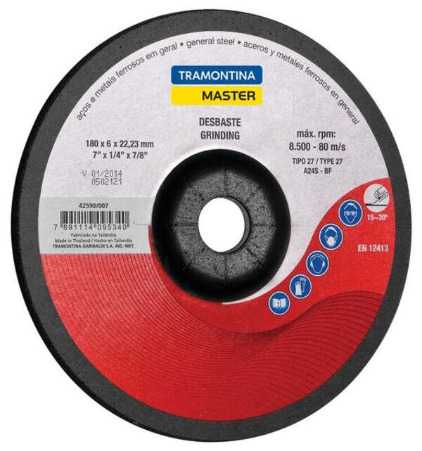 Disco De Desbaste Tramontina 7" Master Para Aços E Metais