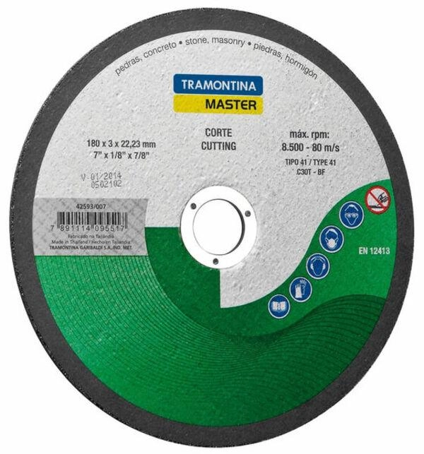Disco De Corte Tramontina 7" Master Para Pedras Disco De Corte Tramontina 7" Master Para Pedras