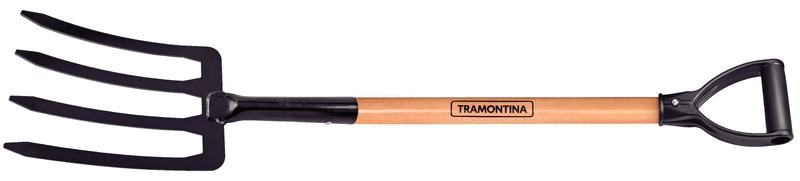 Forcado Para Terra Tramontina Metálico 4 Dentes Com Cabo De Madeira 71cm Forcado Para Terra Tramontina Metálico 4 Dentes Com Cabo De Madeira 71cm