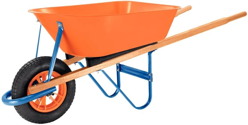 Carrinho De Mão Tramontina Com Caçamba Funda Plástica Laranja 55 Litros Braço De Madeira E Pneu Com Câmara Carrinho De Mão Tramontina Com Caçamba Funda Plástica Laranja 55 Litros Braço De Madeira E Pneu Com Câmara