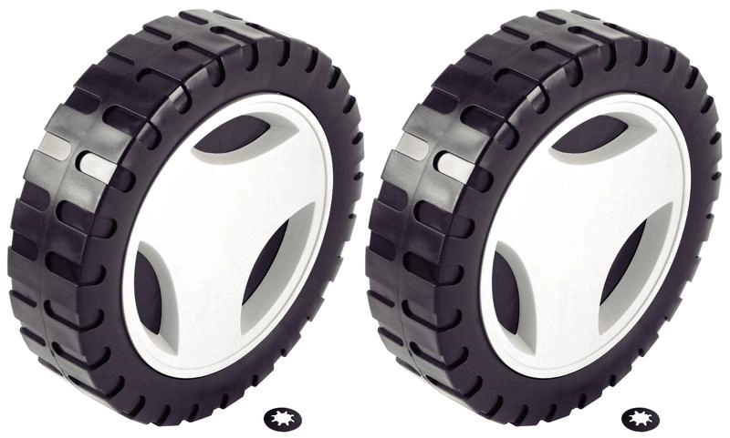 Par De Rodas Plásticas Grandes E Calotas Para Cortador De Grama Tramontina CE35P Ø 170mm Par De Rodas Plásticas Grandes E Calotas Para Cortador De Grama Tramontina CE35P Ø 170mm