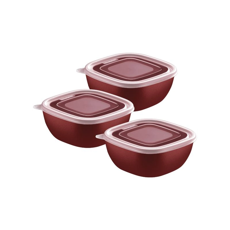 Jogo De Potes Tramontina Vermelho Em Polipropileno Tampa Transparente 600ml MixColor 3 Peças Jogo De Potes Tramontina Vermelho Em Polipropileno Tampa Transparente 600ml MixColor 3 Peças