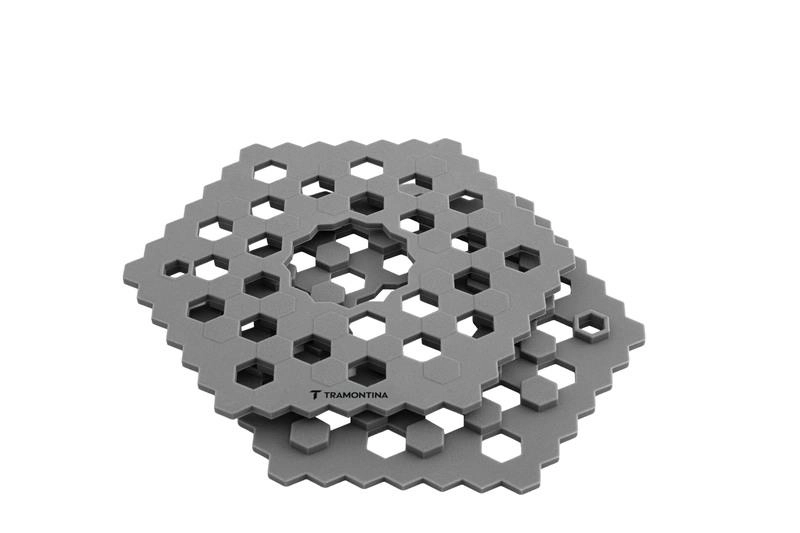 Descanso De Panelas Tramontina Em Silicone Hexagonal Vivace 18cm 2 Peças Descanso De Panelas Tramontina Em Silicone Hexagonal Vivace 18cm 2 Peças