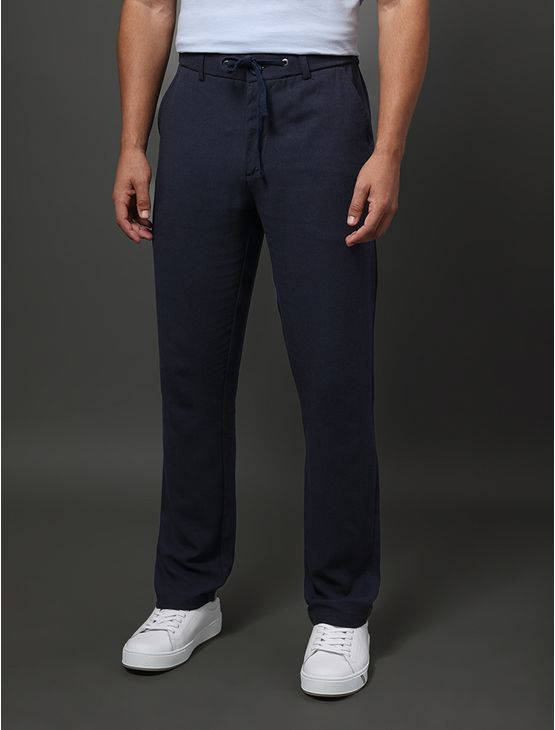 Calça Masculina Linen Calvin Klein Jeans - Marinho Calça Masculina Linen Calvin Klein Jeans Marinho 44