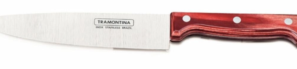 Faca Chef Tramontina Polywood 7" Aço Inox Vermelho Faca Chef Tramontina Polywood 7" Aço Inox Vermelho