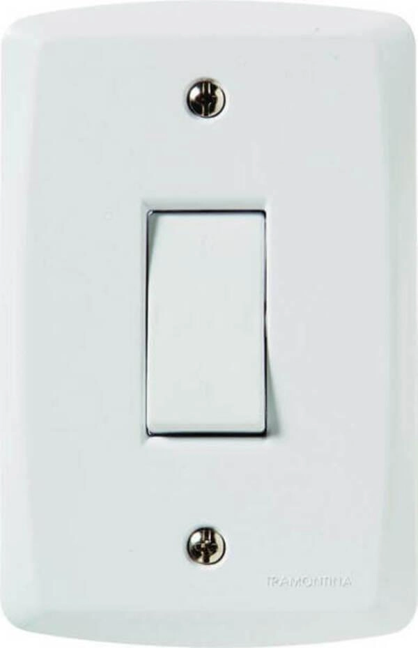 Conjunto 4x2 Com 1 Interruptor Bipolar Simples 10 A 250 V Tramontina Lux2 Branco