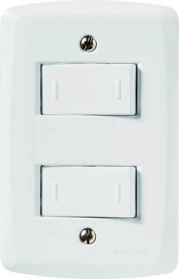 Conjunto 4x2 Com 2 Interruptores Paralelos 10 A 250 V Tramontina Lux2 Branco