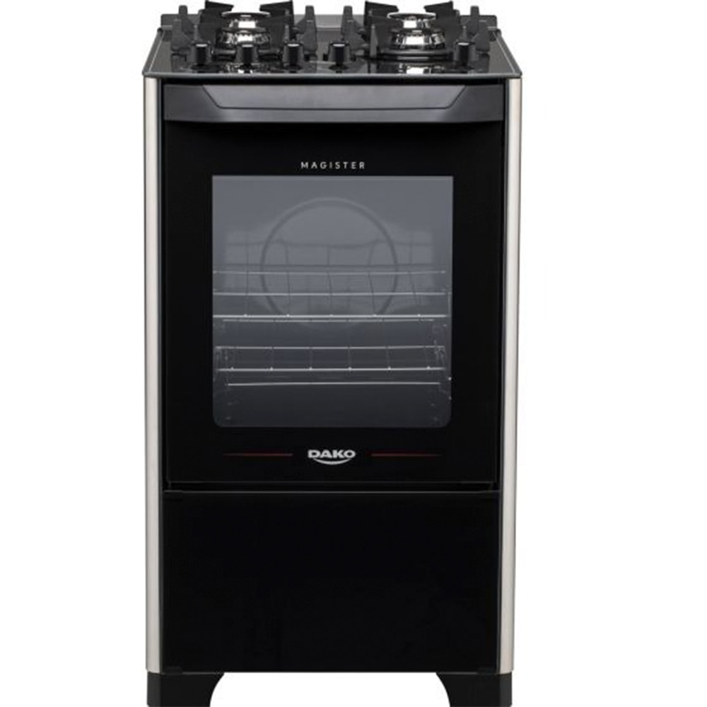 Fogão 4 Bocas Dako Magister Glass com Mesa de Vidro e Acendimento Automático, Preto