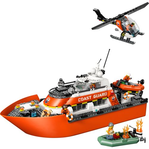 LEGO® City - Barco e helicóptero de resgate da Guarda Costeira LEGO® City - Barco e helicóptero de resgate da Guarda Costeira