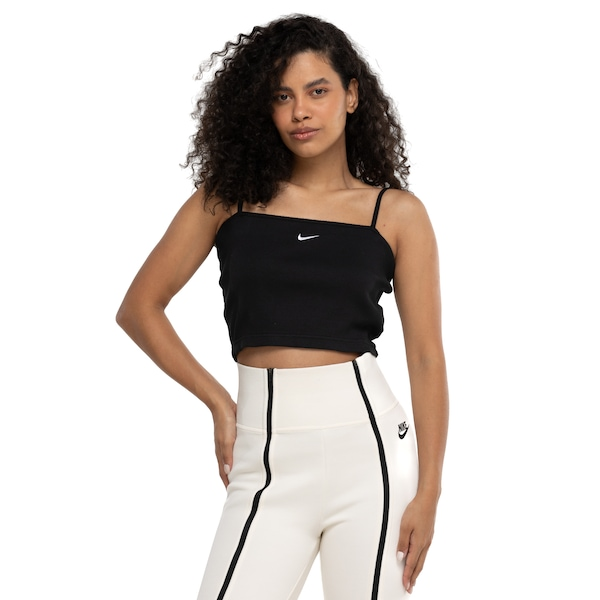 Camiseta Regata Cropped Feminina Nike Sportswear Essential Rib Camiseta Regata Cropped Feminina Nike Sportswear Essential Rib