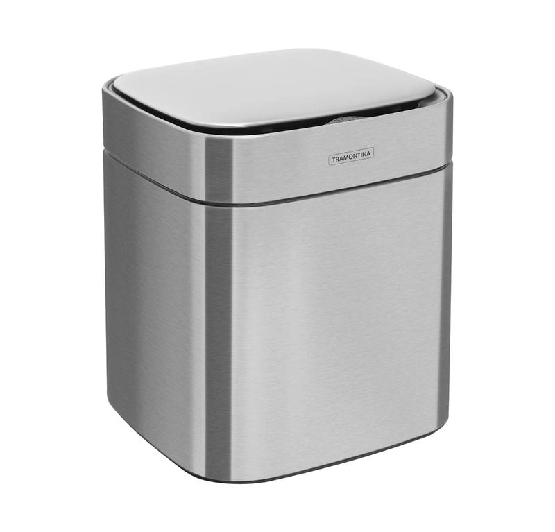 Lixeira Tramontina Sense Square Automática Com Sensor Aço Inox Acetinado 8 L Lixeira Tramontina Sense Square Automática Com Sensor Aço Inox Acetinado 8 L