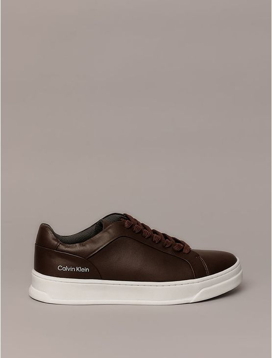 Tênis Couro Calvin Klein - Marrom Tênis Couro Calvin Klein Marrom 38 Tênis Couro Calvin Klein - Marrom Tênis Couro Calvin Klein Marrom 38