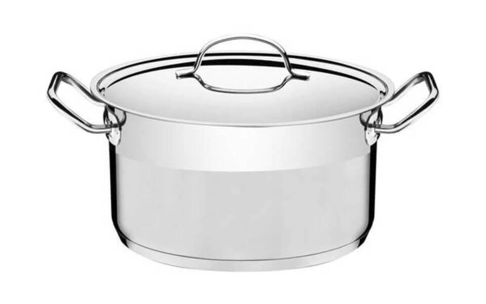 Caçarola Funda Tramontina Professional 24cm Em Aço Inox Com Detalhe Satinado