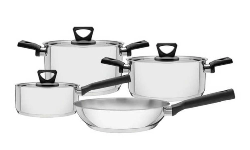 Jogo De Panelas Tramontina Brava Baquelite Aço Inox 4 Peças Jogo De Panelas Tramontina Brava Baquelite Aço Inox 4 Peças