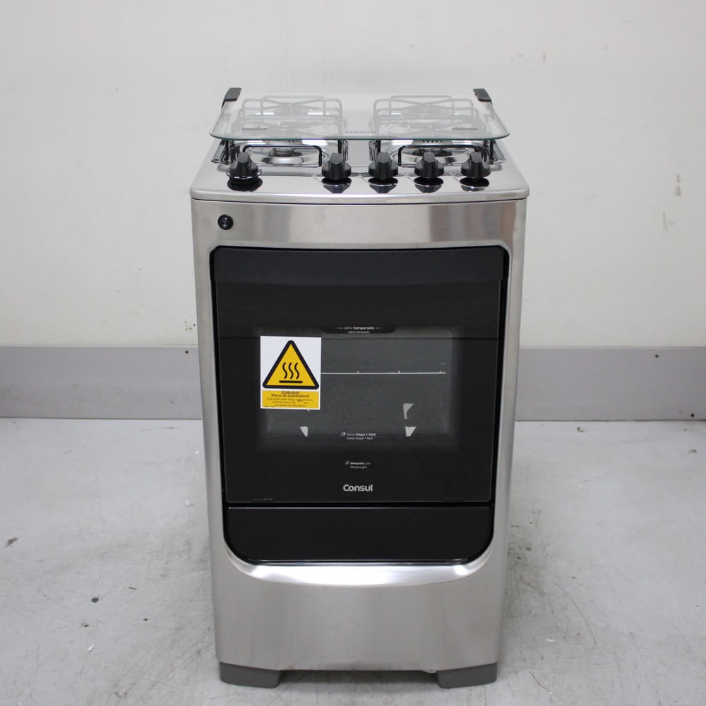 Fogão Consul 4 Bocas Inox Com Acendimento Automático - Cfo4narus1_Wexcele_Cg6764752 Bivolt Fogão Consul 4 Bocas Inox Com Acendimento Automático - Cfo4narus1_Wexcele_Cg6764752 Bivolt