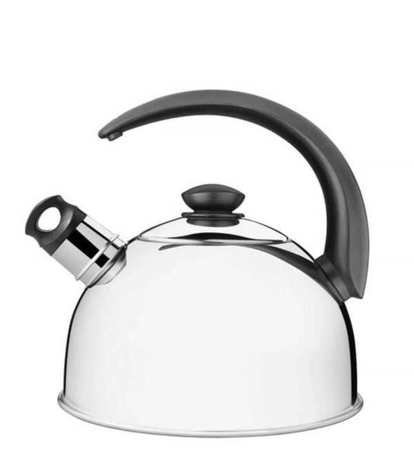 Chaleira Tramontina Com Apito 3 Litros Em Aço Inox Com Cabo Preto Chaleira Tramontina Com Apito 3 Litros Em Aço Inox Com Cabo Preto