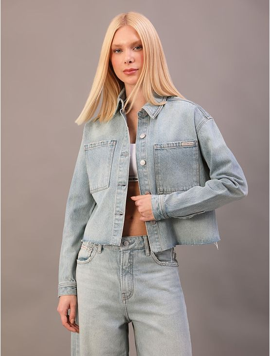 Overshirt Cropped Feminino Barra a Fio - Azul Claro Overshirt Cropped Feminino Barra a Fio Azul Claro g Overshirt Cropped Feminino Barra a Fio - Azul Claro Overshirt Cropped Feminino Barra a Fio Azul Claro g