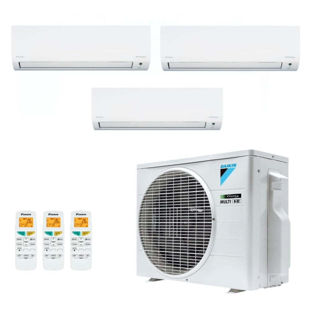 Ar-Condicionado Tri Split Inverter Daikin 18.000 (3x Evap HW 9.000) Só Frio 220V Ar-Condicionado Tri Split Inverter Daikin 18.000 (3x Evap HW 9.000) Só Frio 220V