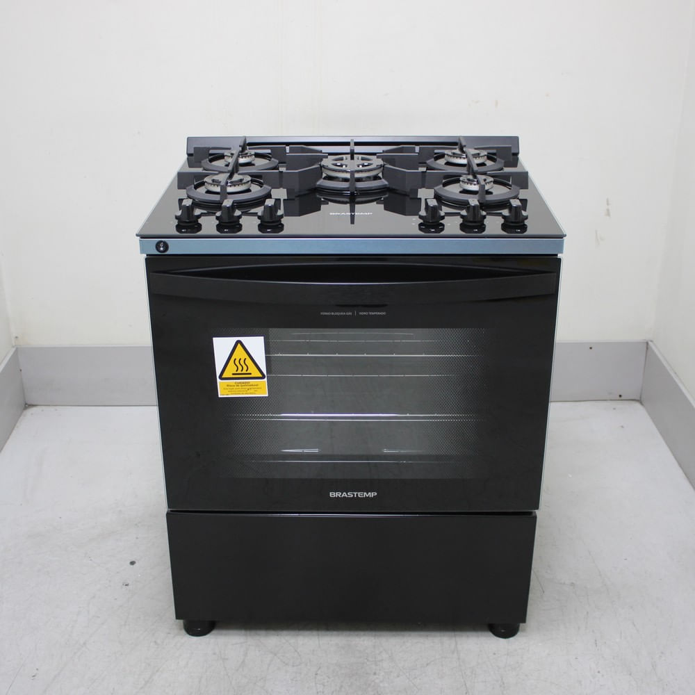 Fogão Brastemp 5 Bocas Preto Com Mesa De Vidro E Turbo Chama - Bfs5vceus1_Wexcele_Cg6715049 Bivolt