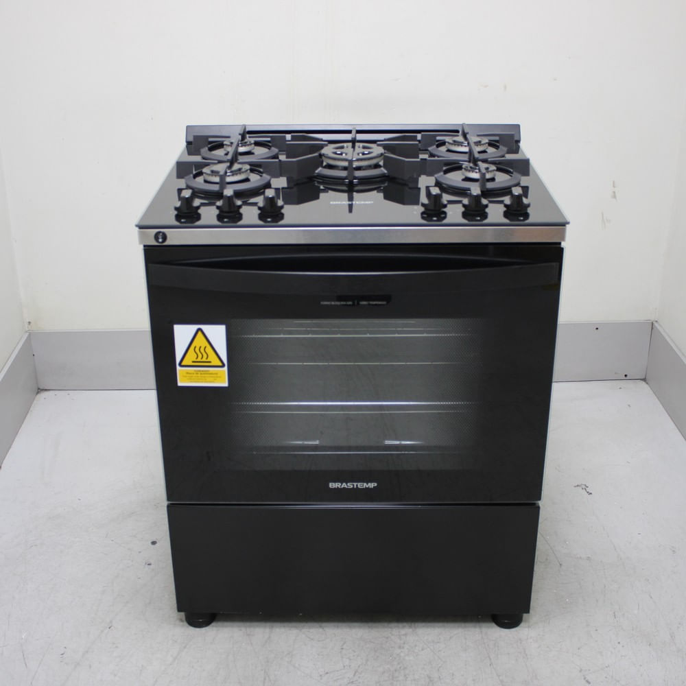 Fogão Brastemp 5 Bocas Preto Com Mesa De Vidro E Turbo Chama - Bfs5vceus3_Wbom_Cg6722073 Bivolt