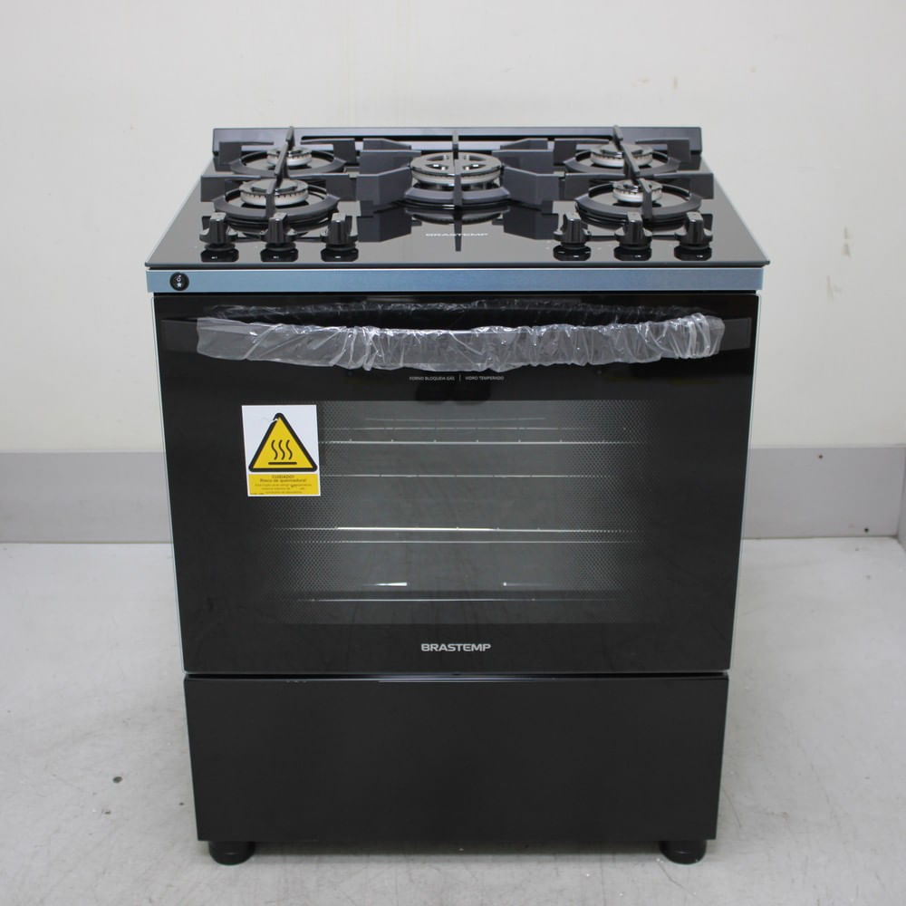 Fogão Brastemp 5 Bocas Preto Com Mesa De Vidro E Turbo Chama - Bfs5vceus2_Wotimo_Cg6722730 Bivolt
