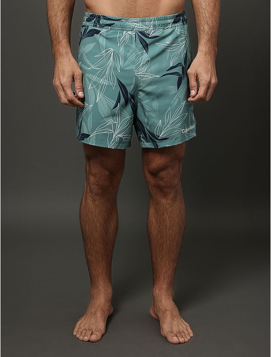 Shorts D'Água Masculino Dupla Face Hibiscus Calvin Klein Swimwear - Verde Shorts D'Água Masculino Dupla Face Hibiscus Calvin Klein Swimwear Verde p