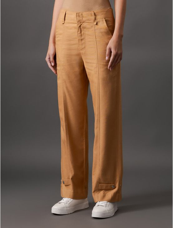 Calça Feminina Linho Misto Calvin Klein - Havana Calça Feminina Linho Misto Calvin Klein Havana 38 Calça Feminina Linho Misto Calvin Klein - Havana Calça Feminina Linho Misto Calvin Klein Havana 38