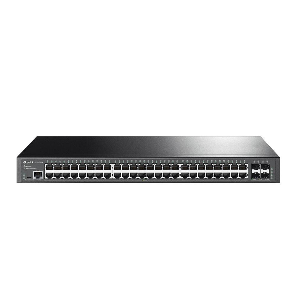 Switch Gerenciável TP-Link L2+ Gigabit 48 Portas 4 Slots SFP+ 10GE - TL-SG3452X Switch Gerenciável TP-Link L2+ Gigabit 48 Portas 4 Slots SFP+ 10GE - TL-SG3452X
