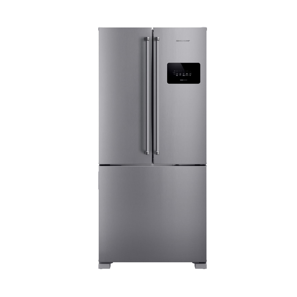 Geladeira French Door 3 Portas 559L Com Puxador Inox Edição Limitada Brastemp - Bro85nk 110V Geladeira French Door 3 Portas 559L Com Puxador Inox Edição Limitada Brastemp - Bro85nk 110V