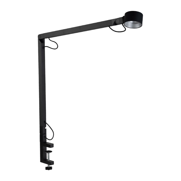 Luminaria De Mesa Led Aluminio Preto Com Garra 6W 3000K Tool Luminaria De Mesa Led Aluminio Preto Com Garra 6W 3000K Tool