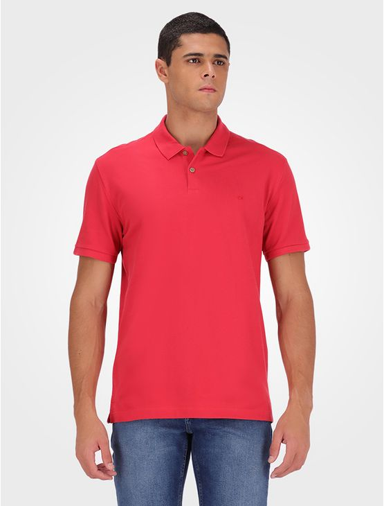 Polo Masculina Básica Sem Friso Calvin Klein - Vermelho Polo Masculina Básica Sem Friso Calvin Klein Vermelho m Polo Masculina Básica Sem Friso Calvin Klein - Vermelho Polo Masculina Básica Sem Friso Calvin Klein Vermelho m