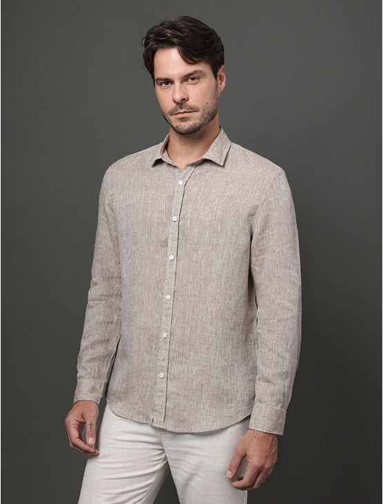 Camisa Masculina Cannes Linen Calvin Klein - Marrom Camisa Masculina Cannes Linen Calvin Klein Marrom 6 Camisa Masculina Cannes Linen Calvin Klein - Marrom Camisa Masculina Cannes Linen Calvin Klein Marrom 6